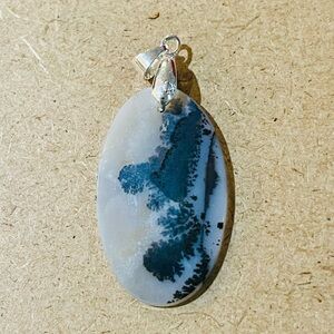 Very Unique Dendretic Opal Pendant Necklace